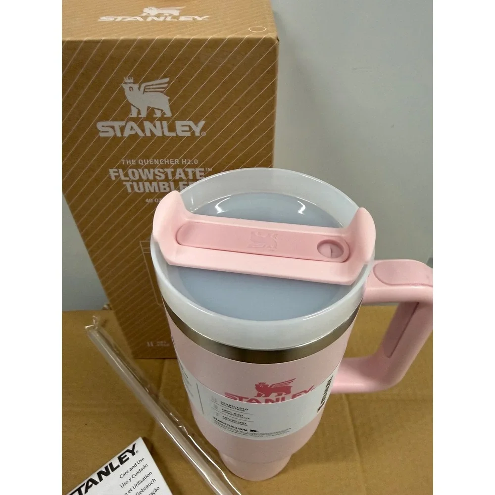 Stanley Quencher H2.0 FlowState Tumbler 40oz Peony Pink Insulated Cup New - Picture 4 of 8